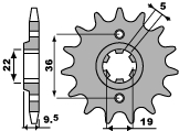 PBR řetězové kolo přední 337 14 18NC HONDA CR 250 (82-85) (JTF337.14) (řetěz 520) (MADE IN ITALY)